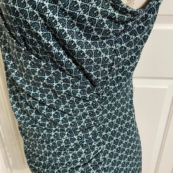 WHBM M Mock Wrap Top with Gathered Waistline and Accents at the Shoulders - Picture 5 of 10